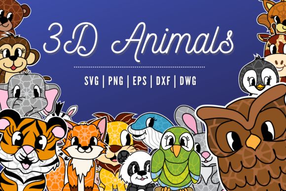 3D Animals SVG Bundle: 3D Shapes for Web