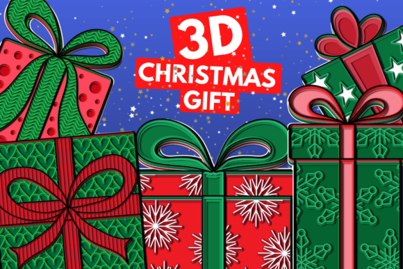 3D Christmas Gift SVG Bundle for Crafters