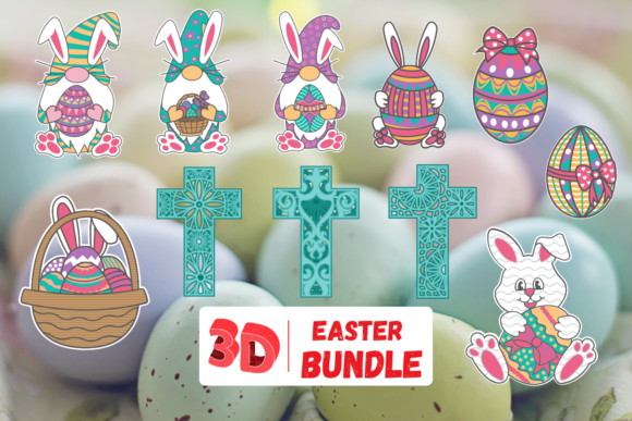 3D Easter SVG Bundle: 3D Shapes for Blogs