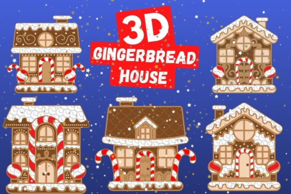 3D Gingerbread House SVG Bundle for Christmas