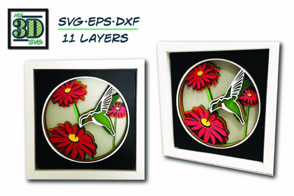 3D Hummingbird - Shadow Box: A Layered SVG for Expressive Design Projects