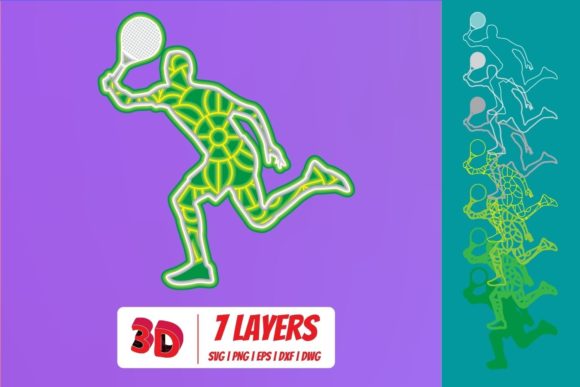 3D Layered Tennis Player 2 SVG Cut File Review