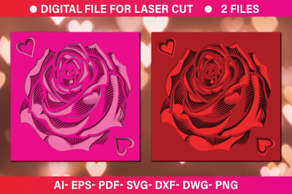3D Rose Paper Cut SVG: Graphics for Crafts