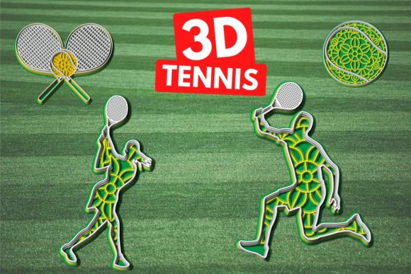 3D Tennis SVG Bundle: Shapes for Sellers