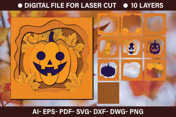 3D Thanksgiving Paper Cut Graphics for Crafts