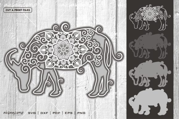 Buffalo Mandala 3D SVG for Shadow Boxes