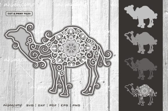 Camel Mandala 3D SVG for Shadow Boxes
