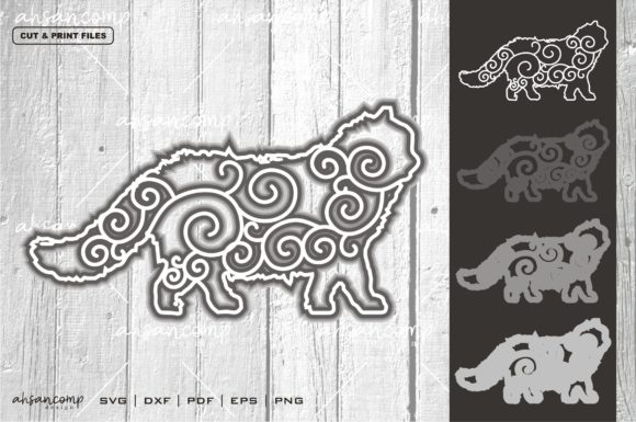 Cat 6 Vector SVG 3D Layered for Shadow Boxes