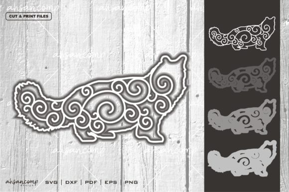 Cat 8 Vector SVG 3D Layered for Shadow Boxes