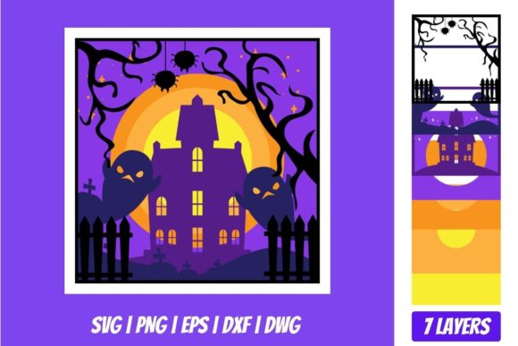 Halloween Shadowbox 4: 3D SVG for Shadow Boxes