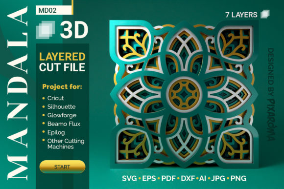 Mandala MD02 3D Layered SVG Cut File Review