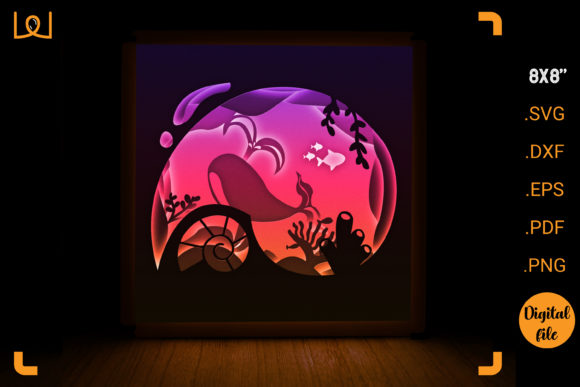 Ocean-Inspired 3D SVG Art for Local Business Branding & Shadow Box Packaging
