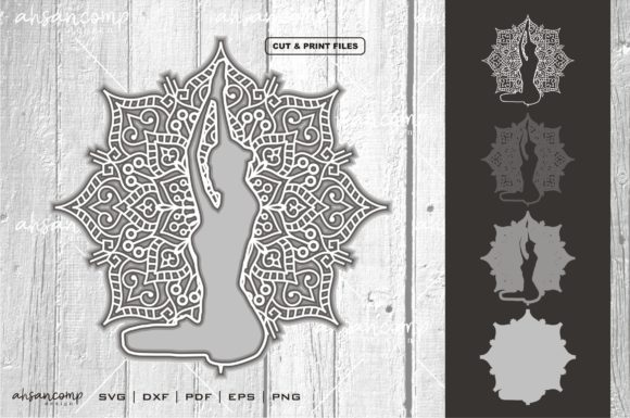 Yoga Mandala 3D SVG for Shadow Box Crafts & Handmade Business Designs